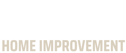 The image features the text "EVAN'S" in large, bold white letters above "HOME IMPROVEMENT" in smaller, beige letters—highlighting expert carpentry and woodworking—both set against a sleek black background.
